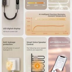 Giàn sấy khăn tắm khăn mặt màu đen kết nối APP điện thoại thông minh Miken G65B