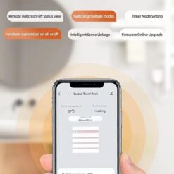 Giàn sấy khăn tắm khăn mặt màu đen kết nối APP điện thoại thông minh Miken G68B Wifi