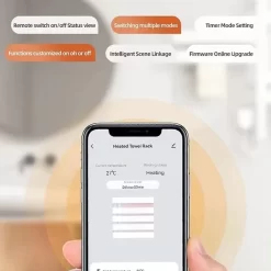 Giàn sấy khăn tắm khăn mặt màu đen kết nối APP điện thoại thông minh Miken G68B Wifi 16 Giàn sấy khăn tắm khăn mặt màu đen kết nối APP điện thoại thông minh Miken G68B Wifi