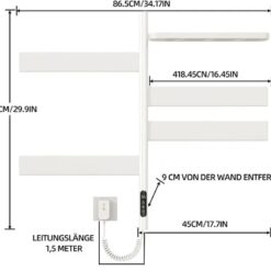 Giàn sấy khăn tắm khăn mặt màu đen kết nối APP điện thoại thông minh Miken G69B Wifi 10 Giàn sấy khăn tắm khăn mặt màu đen kết nối APP điện thoại thông minh Miken G69B Wifi