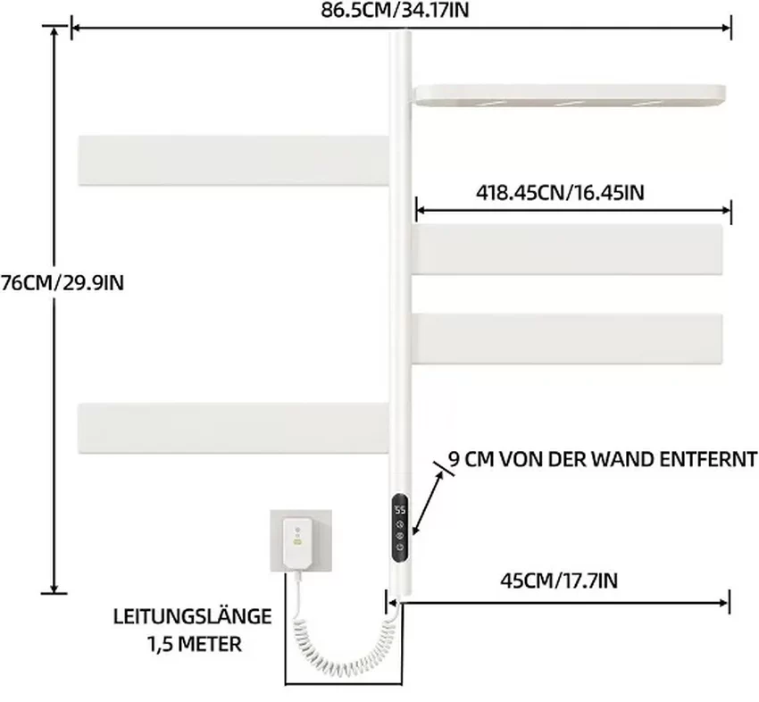 Giàn sấy khăn tắm khăn mặt Miken G69B Wifi - RG69B Wifi Giàn sấy khăn tắm khăn mặt Miken G69B Wifi - Hình 3