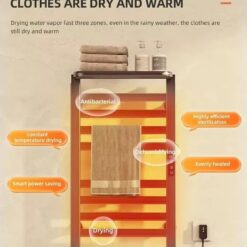 Giàn sấy khăn tắm khăn mặt màu đen kết nối APP điện thoại thông minh Miken R395B Wifi