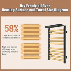 Giàn sấy khăn tắm khăn mặt màu đen kết nối APP điện thoại thông minh Miken R396B-Wifi