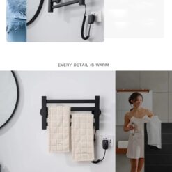 Giàn sấy khăn tắm khăn mặt màu đen Miken R155B 11 Giàn sấy khăn tắm khăn mặt màu đen Miken R155B