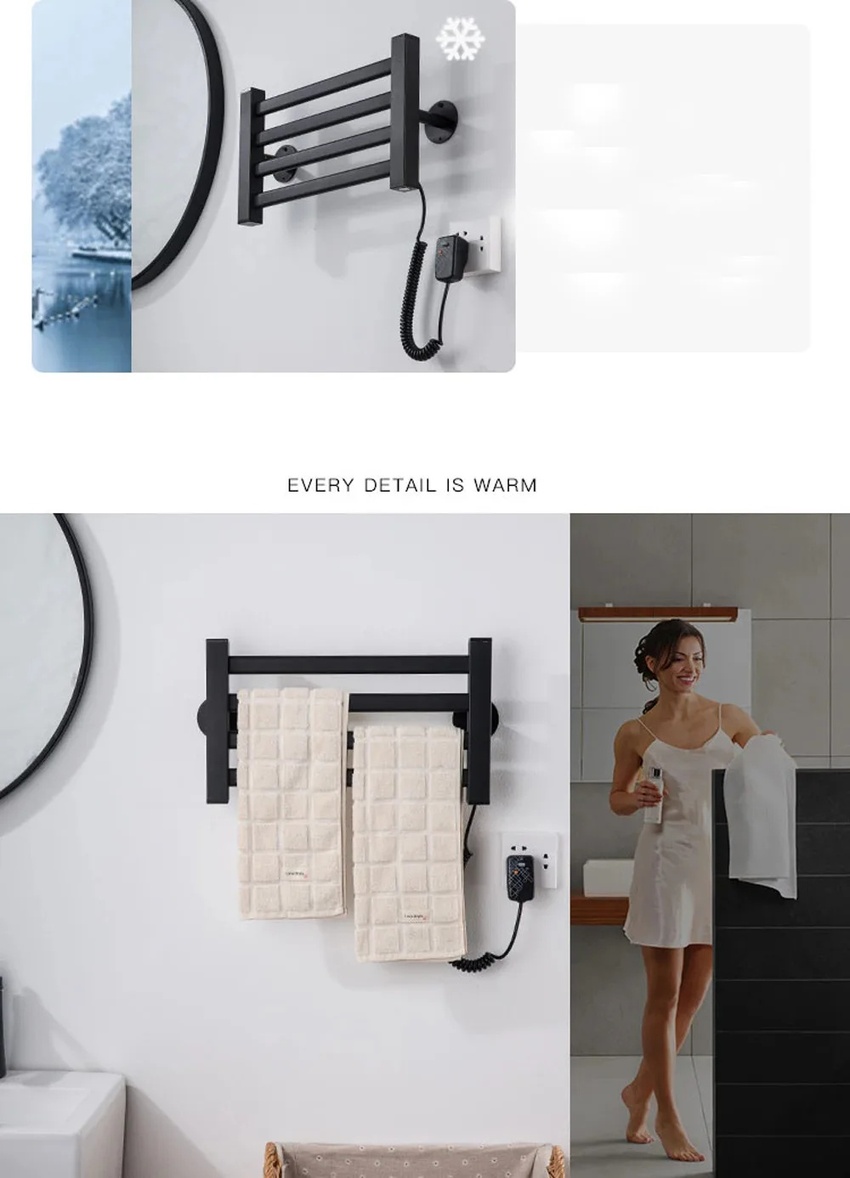 Giàn sấy khăn tắm khăn mặt màu đen Miken R155B 7 Giàn sấy khăn tắm khăn mặt màu đen Miken R155B