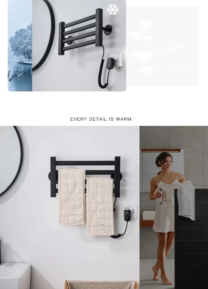 Giàn sấy khăn tắm khăn mặt màu đen Miken R155B 7 Giàn sấy khăn tắm khăn mặt màu đen Miken R155B
