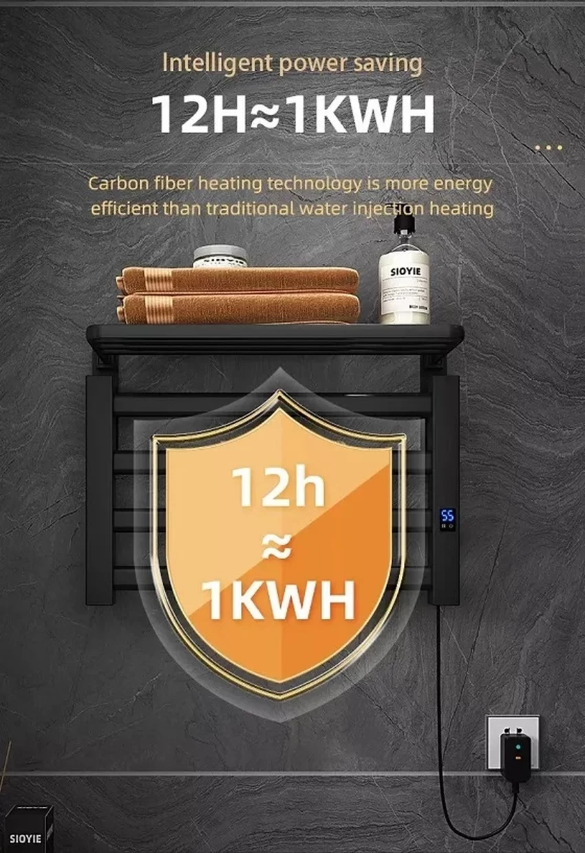 Giàn sấy khăn tắm khăn mặt màu đen Miken R330B 7 Giàn sấy khăn tắm khăn mặt màu đen Miken R330B