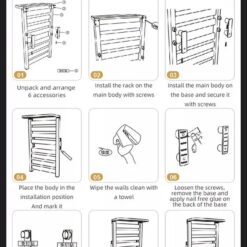 Giàn sấy khăn tắm khăn mặt màu đen Miken R395B