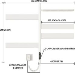 Giàn sấy khăn tắm khăn mặt màu trắng kết nối APP điện thoại thông minh Miken G69W Wifi