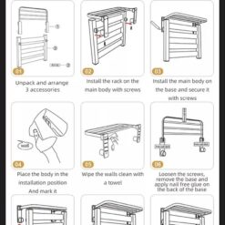 Giàn sấy khăn tắm khăn mặt màu trắng Miken R330W