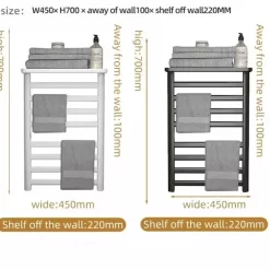 Giàn sấy khăn tắm khăn mặt màu trắng Miken R395W 31 Giàn sấy khăn tắm khăn mặt màu trắng Miken R395W