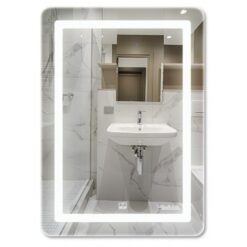 Gương led chữ nhật 50x70cm GLS Q35R35 ánh sáng trong hoa văn