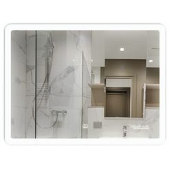 Gương led chữ nhật 80x60cm GLS M35R64 ánh sáng ngoài hoa văn