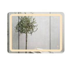 Gương led chữ nhật 80x60cm GLS Q35R65 ánh sáng trong hoa văn