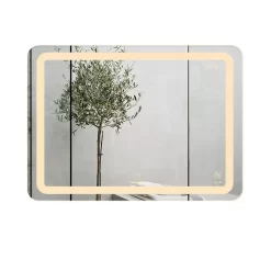 Gương led chữ nhật 80x60cm GLS Q35R65 ánh sáng trong hoa văn