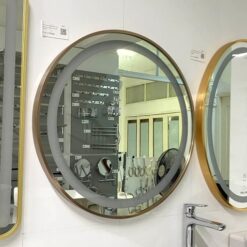 Gương led tròn D60cm GLS ánh sáng trong khung viền nhôm