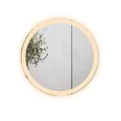 Gương led tròn D60cm GLS M20C86 ánh sáng ngoài hoa văn