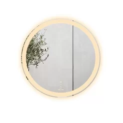 Gương led tròn D60cm GLS M20C86 ánh sáng ngoài hoa văn