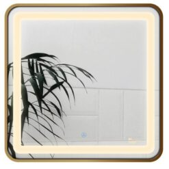 Gương led vuông 60x60cm GLS ánh sáng trong khung viền nhôm