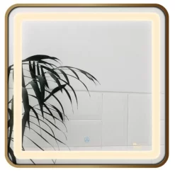 Gương led vuông 60x60cm GLS ánh sáng trong khung viền nhôm