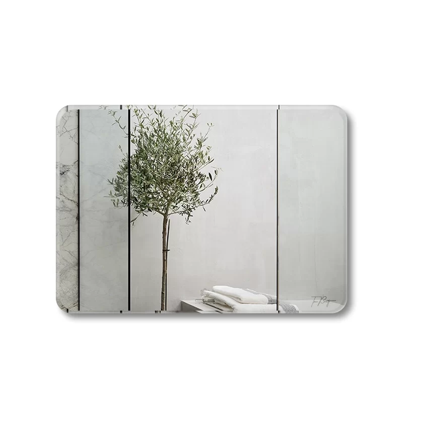 Gương soi chữ nhật GLS S00R61 Gương soi chữ nhật 80x60cm mài lá hẹ GLS S00R61