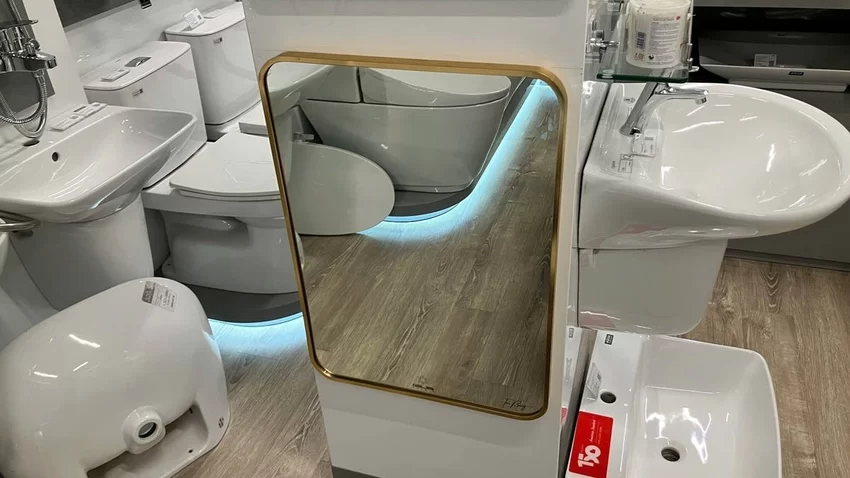 Ứng dụng thực tế của Gương soi chữ nhật khung viền nhôm 50x70cm GLS Ứng dụng thực tế của Gương soi chữ nhật khung viền nhôm 50x70cm GLS