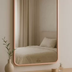 Gương viền nhôm màu champagne GLS VF14R30 chữ nhật đứng 50x70cm
