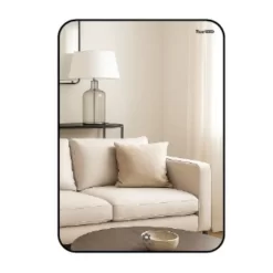 Gương viền nhôm màu đen GLS VF11R30 chữ nhật đứng 50x70cm