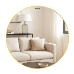 Gương viền nhôm màu gold GLS VF12C80 tròn D60cm