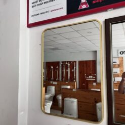 Gương viền nhôm màu gold GLS VF12R30 chữ nhật đứng 50x70cm