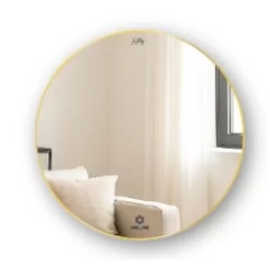 Gương viền nhôm màu Golden Brushed GLS BF5GC80 tròn D60cm