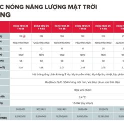 Máy nước nóng năng lượng mặt trời dạng ống Ariston ECO TUBE