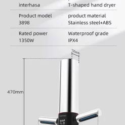 Máy sấy tay tốc độ cao vỏ Inox MK-A3898 18 Máy sấy tay tốc độ cao vỏ Inox có chổi than MK-A3898