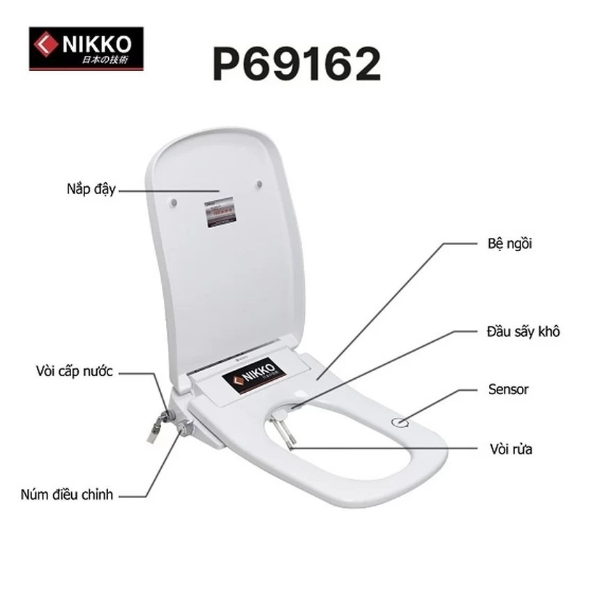Nắp rửa điện tử thông minh Nikko P69162 Nắp rửa điện tử thông minh Nikko P69162
