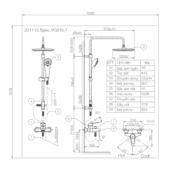 Sen cây nóng lạnh Viglacera VG515.1