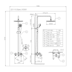 Sen cây nóng lạnh Viglacera VG581 16 Sen cây nóng lạnh Viglacera VG581