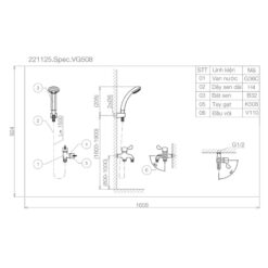 Sen tắm lạnh Viglacera VG508