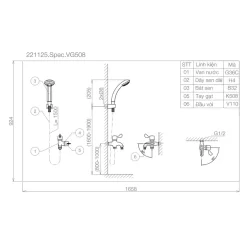 Sen tắm lạnh Viglacera VG508