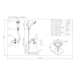 Sen tắm nóng lạnh Viglacera VG514