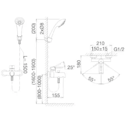 Sen tắm nóng lạnh Viglacera VG541 20 Sen tắm nóng lạnh Viglacera VG541