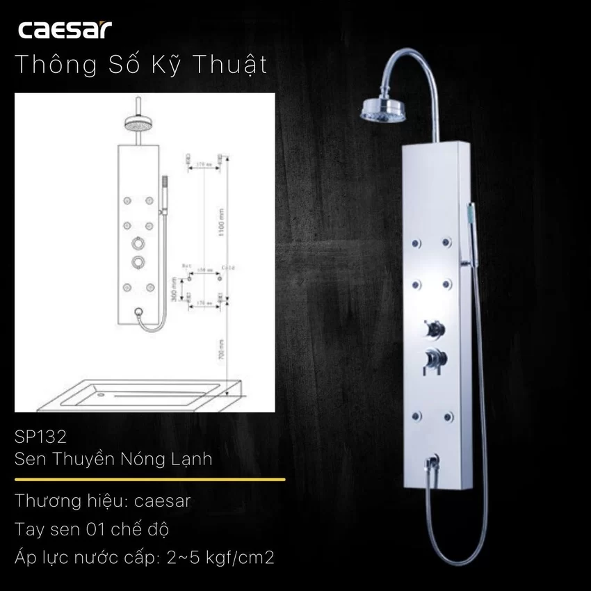 Sen thuyền nóng lạnh Caesar SP132 8 Sen thuyền nóng lạnh Caesar SP132