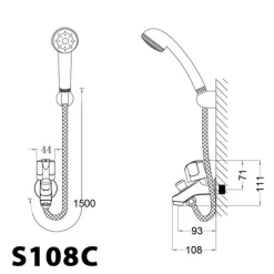 Vòi sen tắm lạnh Caesar S108C 14 Vòi sen tắm lạnh Caesar S108C