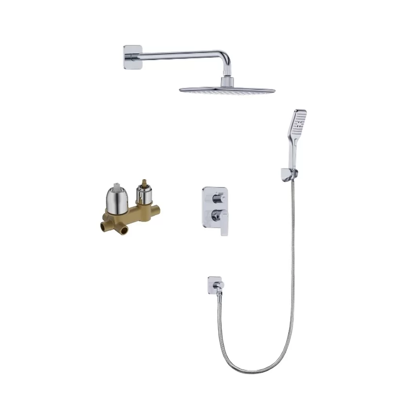 Bộ sen tắm âm tường JOMOO SKU: 37316-473/1B-I011/P37195-000/1B-1 Bộ sen tắm âm tường 2 đường nước JOMOO 37316-473/1B-I011/P37195-000/1B-1