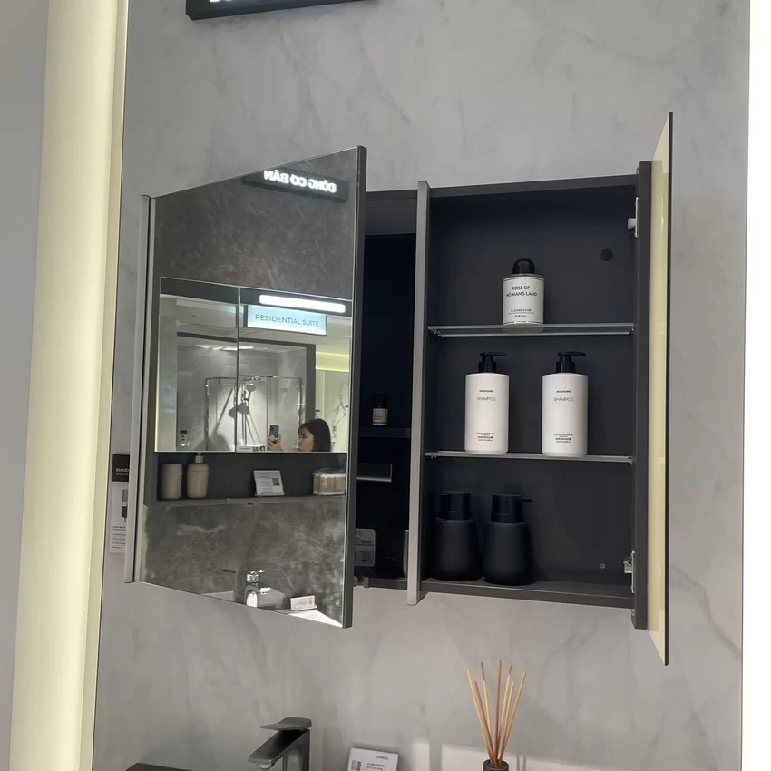 Bộ tủ chậu & tủ gương JOMOO A1269-168Z-S1 gương led tích hợp ổ điện 12 Bộ tủ chậu & tủ gương JOMOO A1269-168Z-S1 gương led tích hợp ổ điện