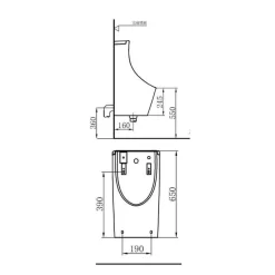 Bồn tiểu nam treo tường xả cảm ứng JOMOO J13055-0D/31K-I011