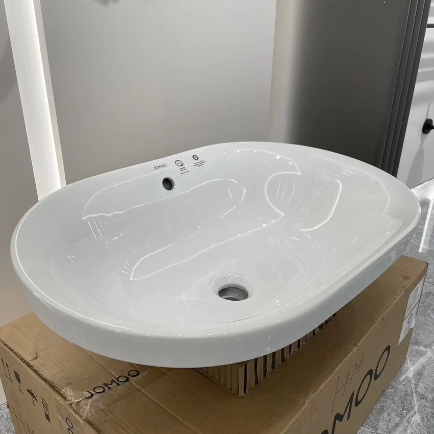 Chậu rửa mặt JOMOO 12138-1/01Z-I011 1 Chậu rửa mặt lavabo dương vành JOMOO 12138-1/01Z-I011 1