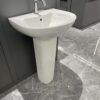 Chậu rửa mặt lavabo treo tường chân dài JOMOO 12103-1/11P-I011