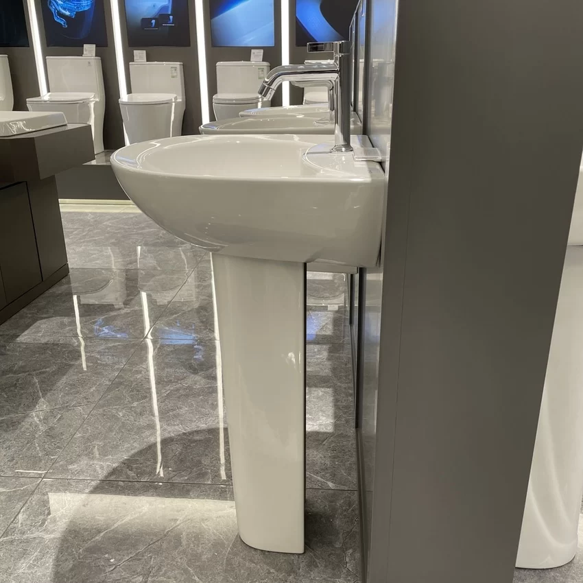 Chậu rửa mặt lavabo treo tường chân dài JOMOO 12103-1/11P-I011 15 Chi tiết chậu rửa mặt lavabo treo tường chân dài JOMOO 12103-1/11P-I011