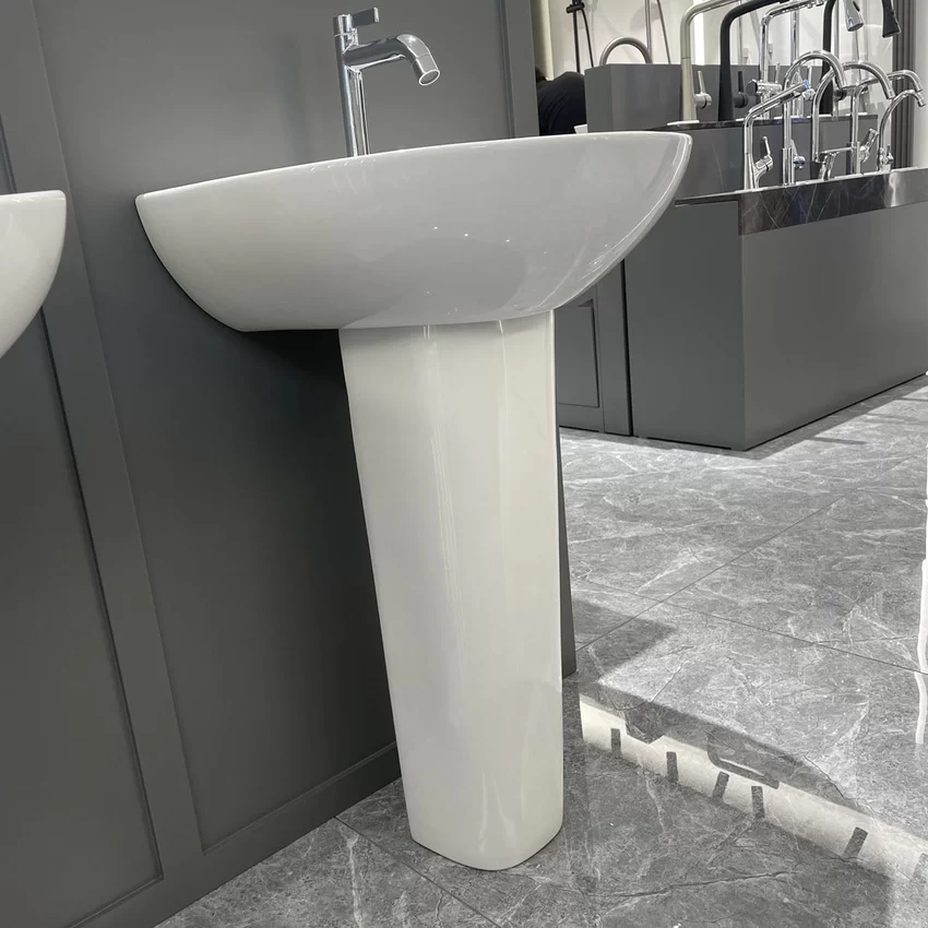 Chậu rửa mặt lavabo treo tường chân dài JOMOO 12103-1/11P-I011 16 Thiết kế chậu rửa mặt lavabo treo tường chân dài JOMOO 12103-1/11P-I011