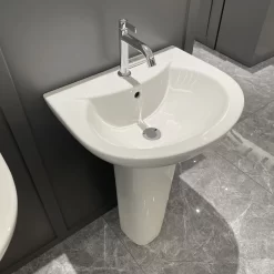 Chậu rửa mặt lavabo treo tường chân dài JOMOO 12103-1/11P-I011 11 Chậu rửa mặt lavabo treo tường chân dài JOMOO 12103-1/11P-I011